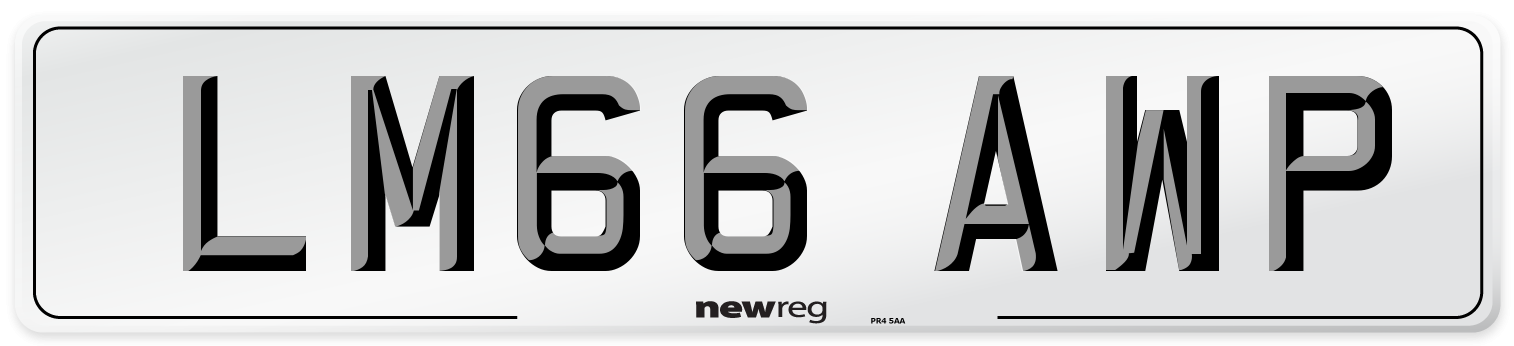 LM66 AWP Number Plate from New Reg